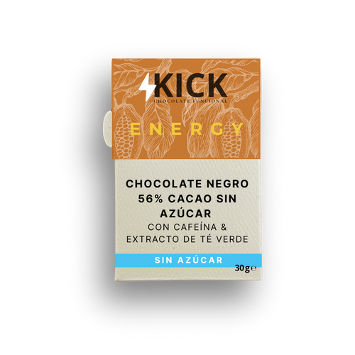 KICK - Chocolate con cafeína y extracto de té verde (30g)
