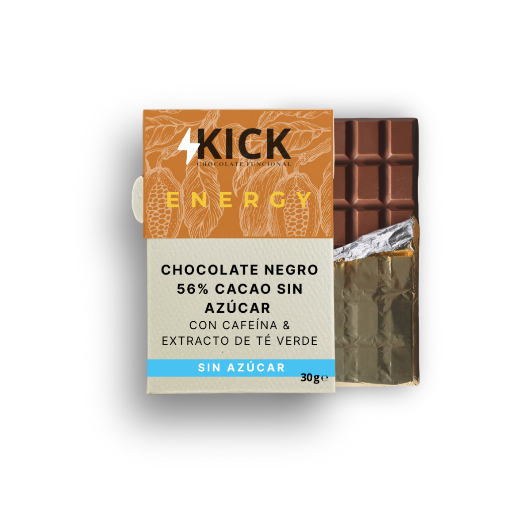 KICK - Chocolate con cafeína y extracto de té verde (30g)